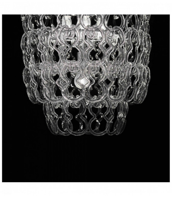Chrome pendant light ALBA 7 bulbs