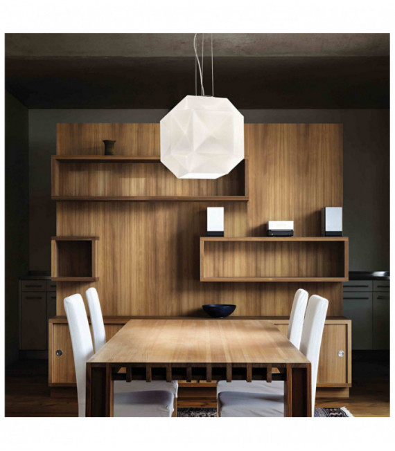 Suspension Chromée DIAMOND 1 ampoule Largeur 30 Cm