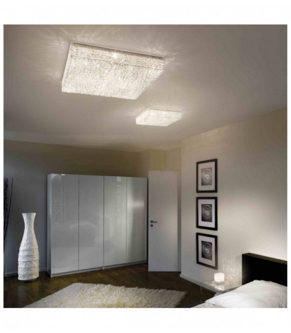Aluminium Deckenleuchte QUADRO 12 Lampen