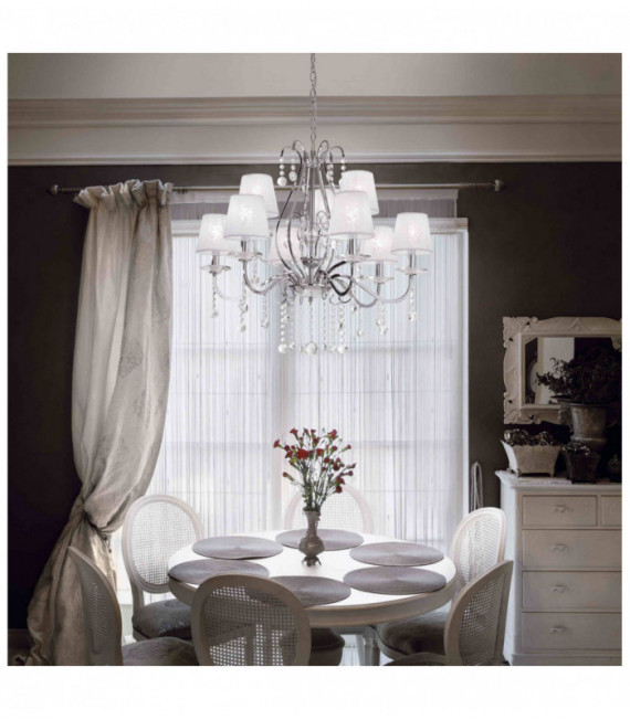 SENIX Chrom Kristall Pendelleuchte 9 Lampen