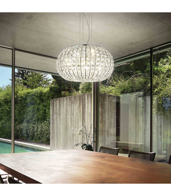 Suspension Chromée en cristal CALYPSO 5 ampoules