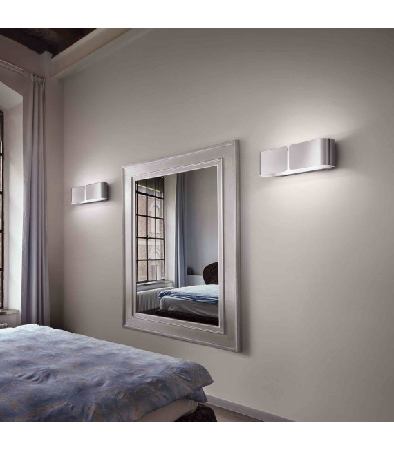 CLIP aplique de pared cromado 2 bombillas Ancho 25 Cm
