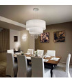 White crystal pendant light OPERA 6 bulbs