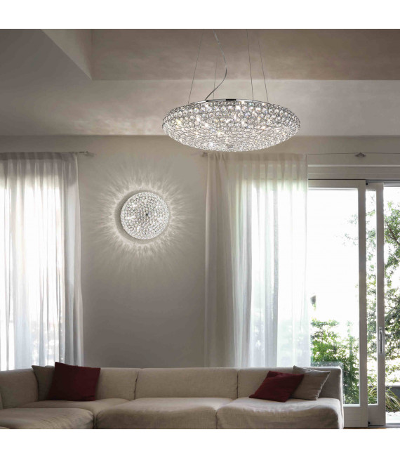 Lampada da soffitto cromata KING in cristallo 3 lampadine