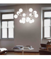 White pendant light NODI BIANCO 15 bulbs