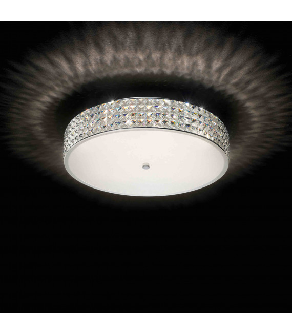 Plafonnier Blanc en cristal ROMA 9 ampoules