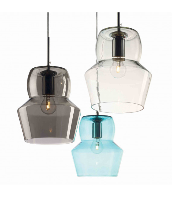 ZENO Blu Sospensione 1 Lampadina Diametro 22 Cm