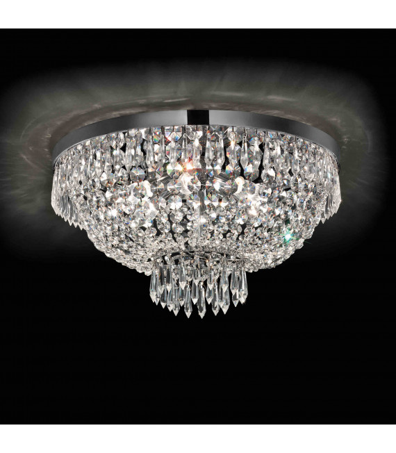 Lámpara de techo de cristal cromado CAESAR 6 luces