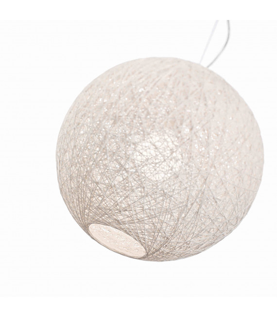 Weiße BASKET Pendelleuchte 1 Glühbirne Tiefe 9 cm