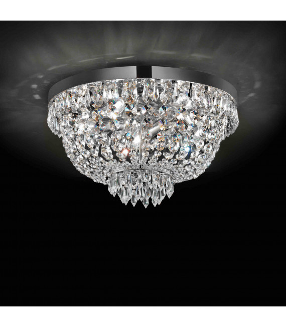 Ceiling light chrome crystal CAESAR 5 lights