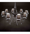 Black WHITE pendant light 8 bulbs