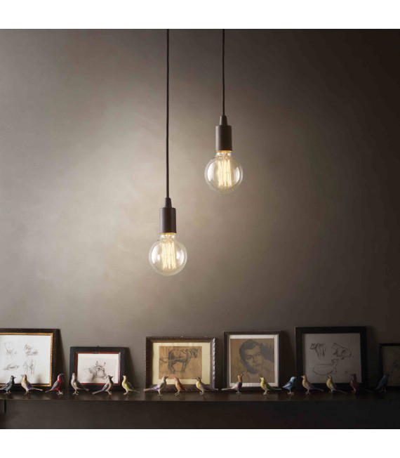 Lampada a sospensione nera EDISON 1 lampadina