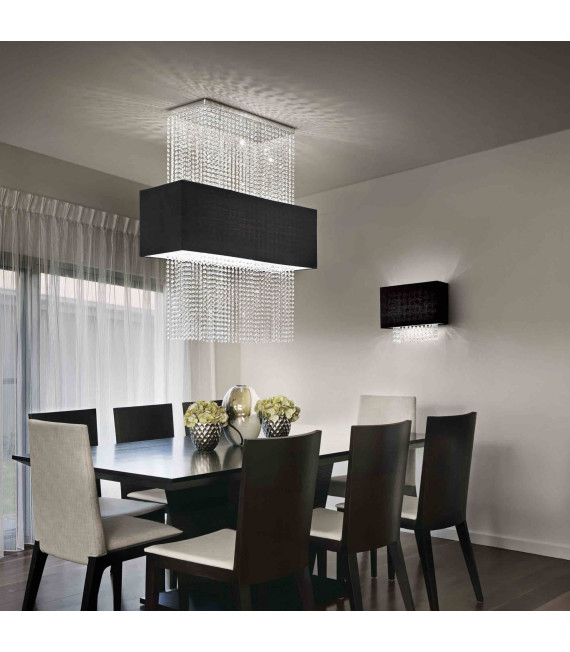 Applique murale Noire en cristal PHOENIX 2 ampoules