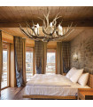 Beige CHALET pendant light 8 bulbs