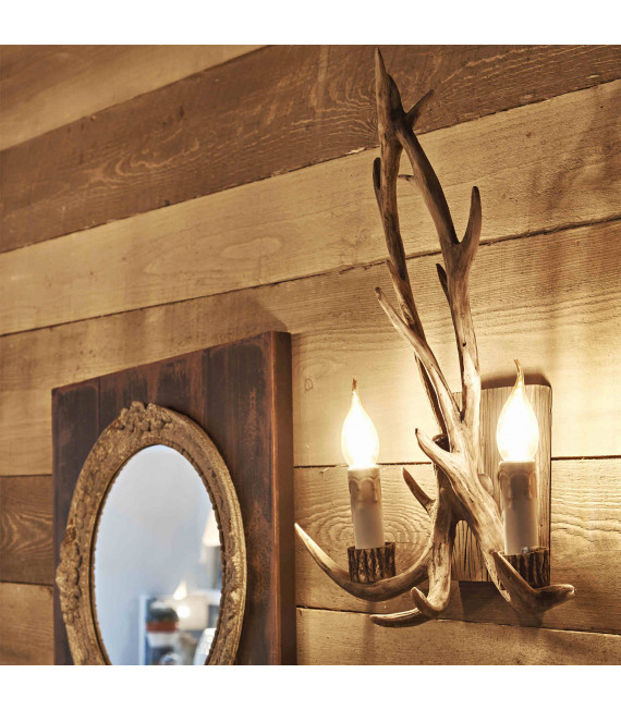 Beige CHALET 2-light wall light