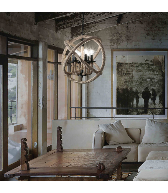 Cord pendant lamp CORDA 6 bulbs