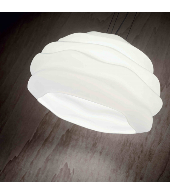 White pendant light KARMA 1 bulb Diameter 19 Cm
