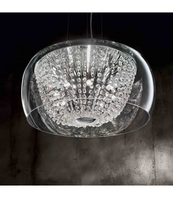 Lámpara colgante de cristal cromado AUDI-61 6 luces