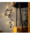 Black PLUMBER ceiling light 8 bulbs