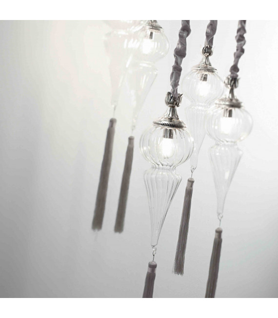 HAMMAM silver pendant light 5 bulbs