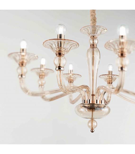Amber pendant light DANIELI 8 bulbs