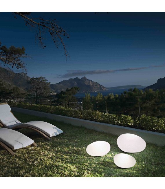 Lampada da terra bianca SASSO 1 lampadina Diametro 55 Cm