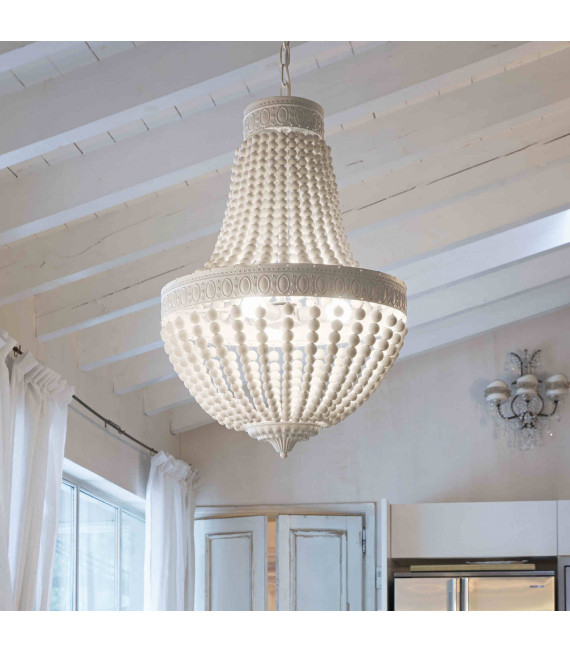 Lampadario MONET bianco 5 lampadine