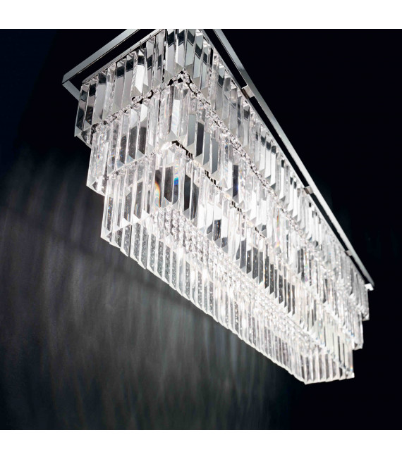 MARTINEZ chrome crystal pendant light 6 bulbs