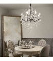 Suspension Noire en cristal LIBERTY 12 ampoules