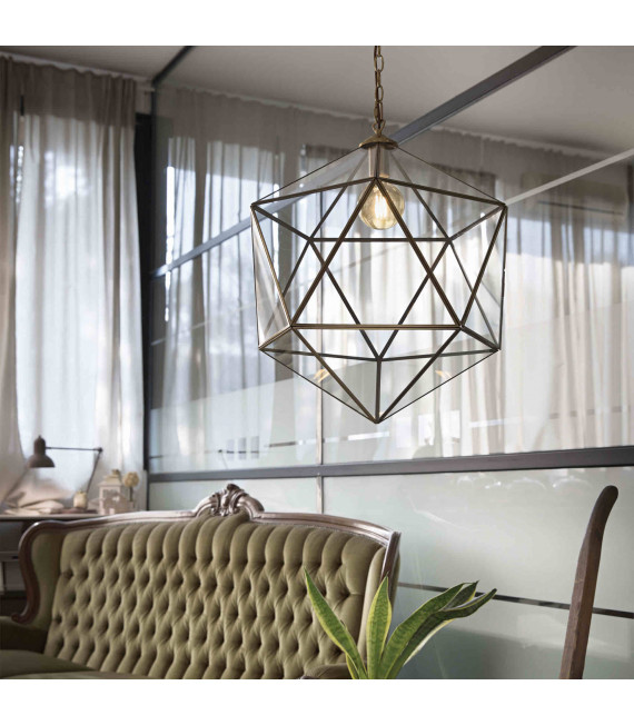 Suspension Brune DECA 1 ampoule en métal