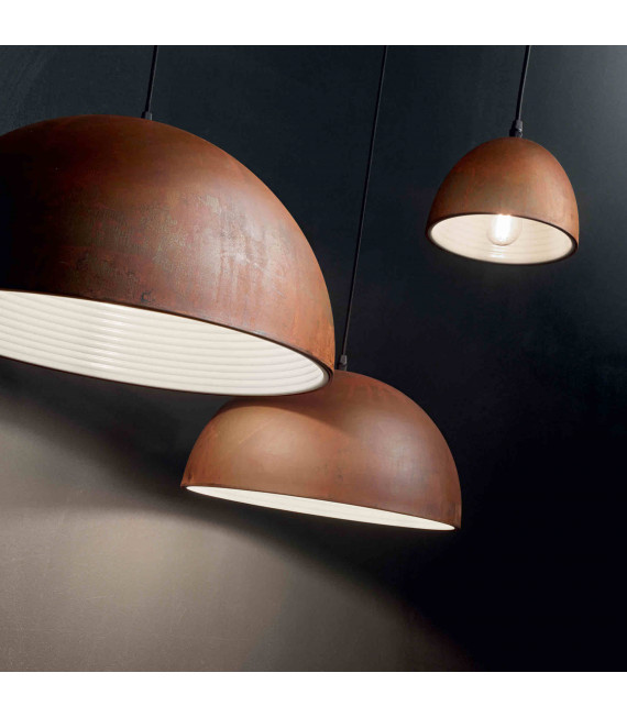 Suspension Corten FOLK 1 ampoule Hauteur 13 Cm