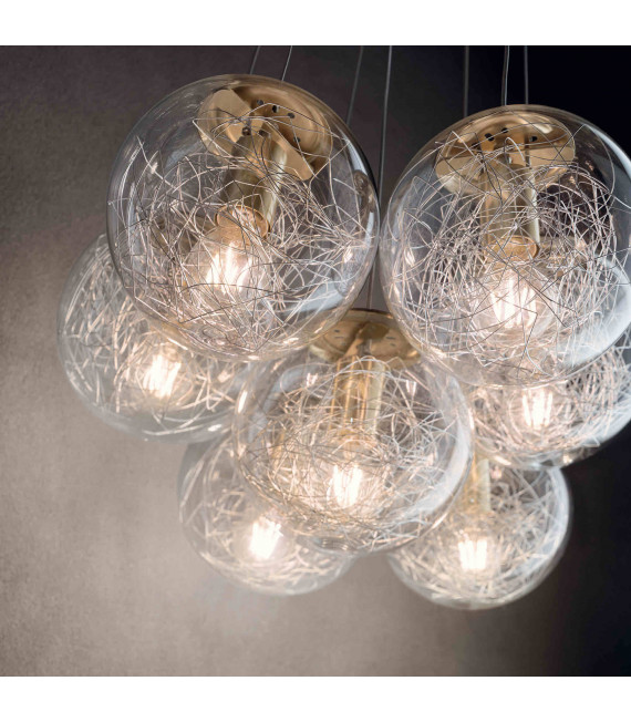 MAPA SAT brass pendant light 7 bulbs