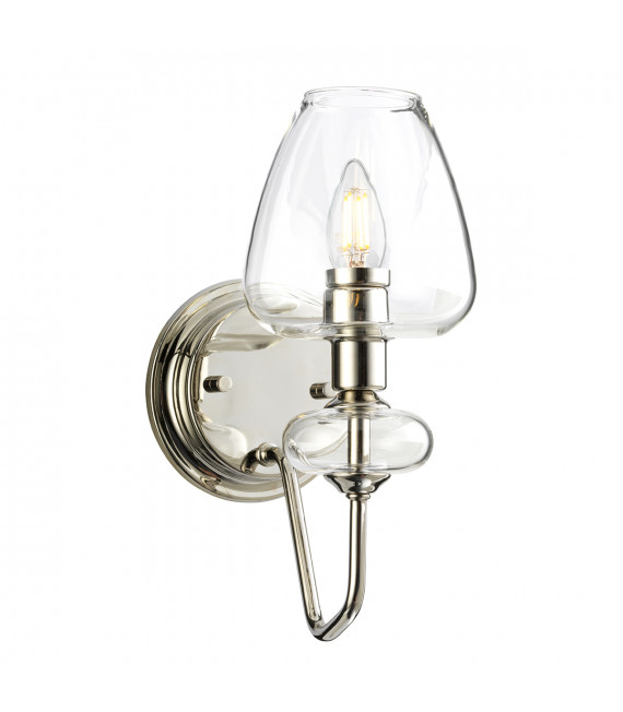Applique murale Armand Nickel poli avec des nuances de verre claire 30