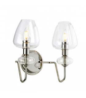 Applique murale Armand Nickel poli avec des nuances de verre claire 30