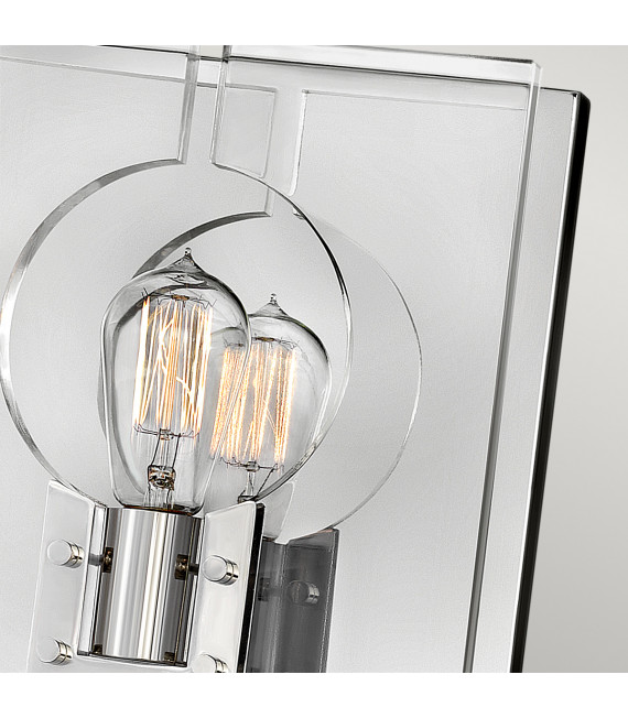 Applique murale Ludlow Nickel poli / acrylique clair