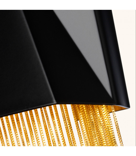 Applique murale Zuma Satin noir / or 27 Cm