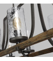 Chandelier Angelo en chêne / en ardoise en métal gris