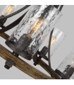Chandelier Angelo en chêne / en ardoise en métal gris
