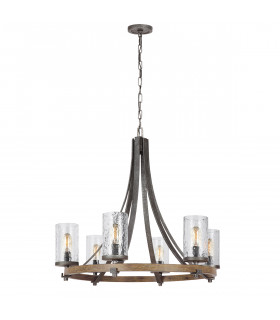 Chandelier Angelo en chêne / en ardoise en métal gris