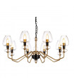 Chandelier Armand Peinture noire plaquée en laiton et charbon de bois 40