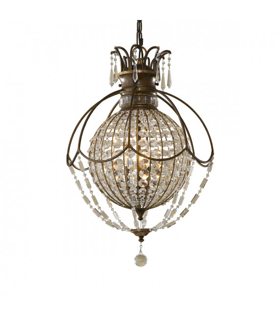Chandelier Bellini Bronze oxydé / bronze britannique 70 Cm