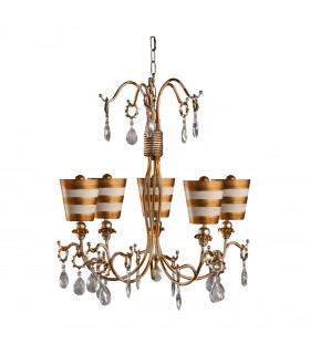 Chandelier Tivoli Patina d'or et de crème 64