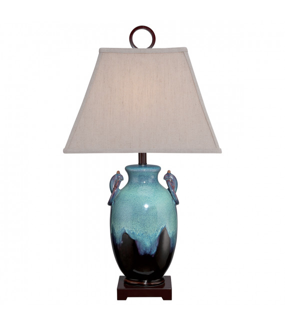 Lampe de table Amphora Glaçure turquoise 85 Cm