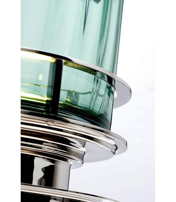 Lampe de table Arno Nickel poli de métaux - verrerie verte