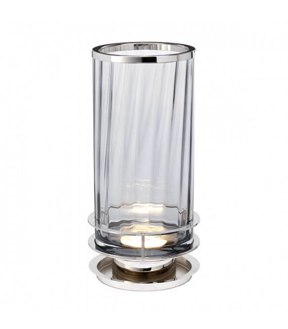 Lampe de table Arno Nickel poli métallique - Verrerie Fumée
