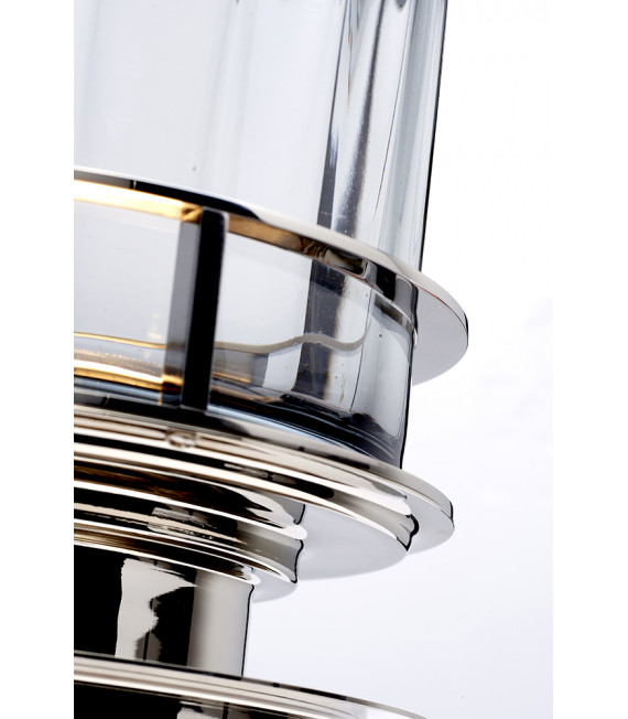 Lampe de table Arno Nickel poli métallique - Verrerie Fumée