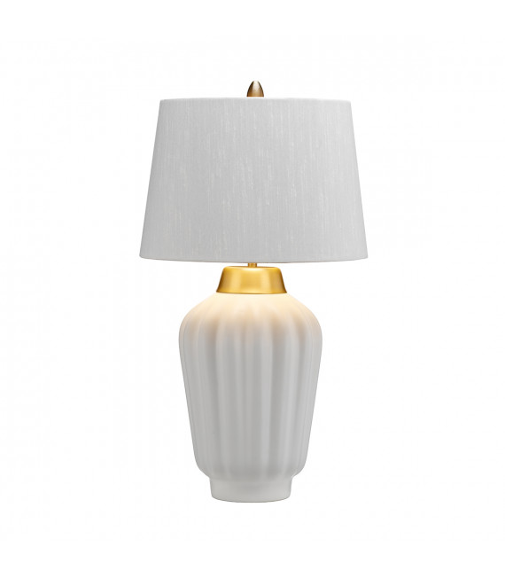 Lampe de table Bexley Laiton blanc / brossé 30 Cm