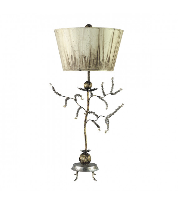 Lampe de table Kristal Feuille de mastic et or 91 Cm