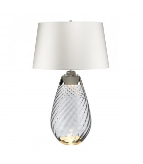 Lampe de table Lena Verre teinté fumée / ombre blanc cassé 74 Cm