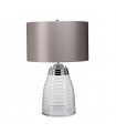 Lampe de table Milne Nickel poli métallique - Verrerie claire 41 Cm